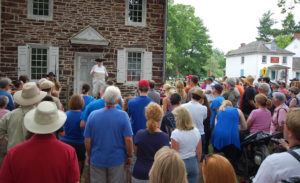 Reading the Declaration of Independence at Washington Crossing Historic Park